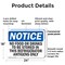 Signmission No Food Or Drinks To Be Stored In This Refrigerator, 24 in W x Rectangle, Plastic OS-2PACK-NS-P-1824-L-14618 - alternate 3